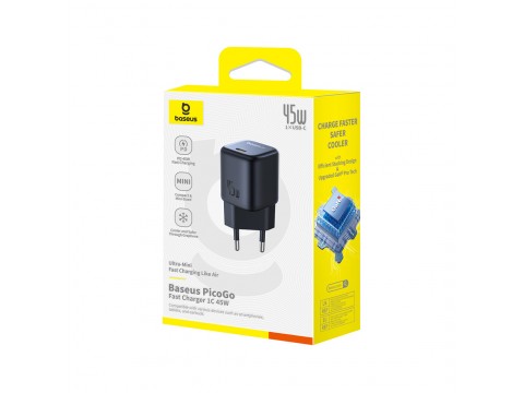 Адаптер питания Baseus PicoGo GaN 1C 45W Black (P10176800123-00)