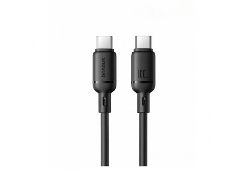 Интерфейсный кабель Baseus Silky Type-C to Type-C 100W 1m Black (P10377704113-00)