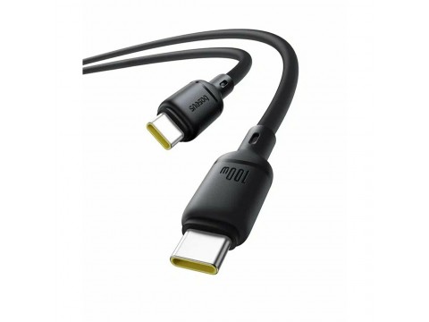 Интерфейсный кабель Baseus Silky Type-C to Type-C 100W 1m Black (P10377704113-00)