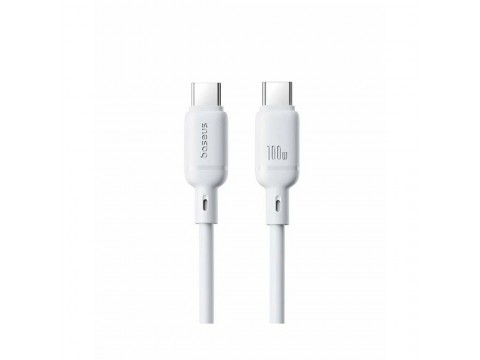 Интерфейсный кабель Baseus Silky Type-C to Type-C 100W 2m White (P10377704213-01)
