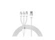 Интерфейсный кабель Baseus StarSpeed 1-for-3 USB to M+L+C 3.5A 1.2m White (CAXS000002)