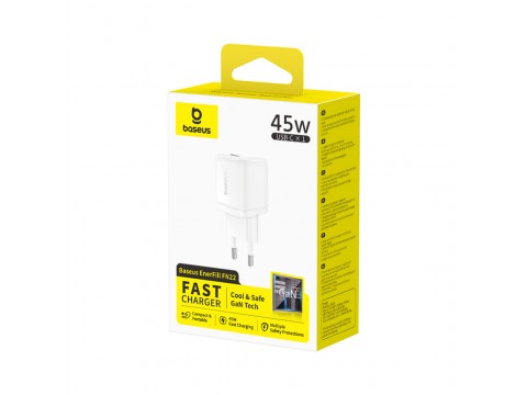 Адаптер питания Baseus FN22 1C 45W EU Moon White (E0123301)