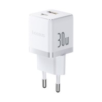 Адаптер питания Baseus Palm C+U 30W White( в комлпекте кабель Type-c) (P1011160A213-01)
