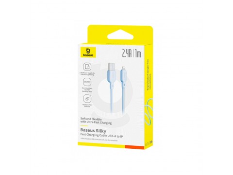 Интерфейсный кабель Baseus Silky USB to iP 2.4A 1m Galaxy Blue (P10377702313-00)