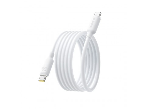 Интерфейсный кабель Baseus Foamed Silicone Pro Magnetic USB-C to USB-C 100W White 1m (E0426D01)