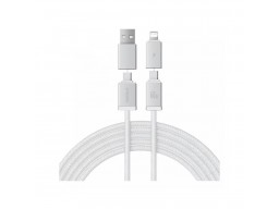 Интерфейсный кабель Baseus Versatile U+C to C+L 60W 2m White (P10383000211-01)