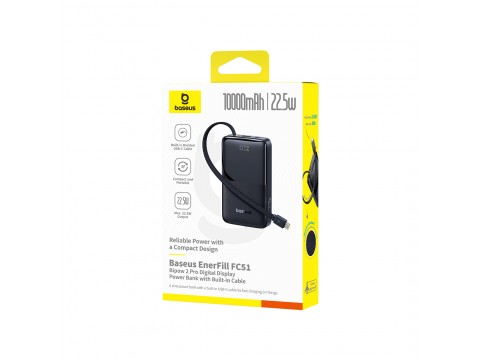 Портативный внешний аккумулятор Baseus EnerFill FC51 Bipow2 10000mAh 22.5W Black (E0027600)