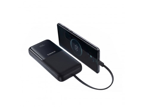 Портативный внешний аккумулятор Baseus Dual-Cable Power Bank Display 20000mAh 22.5W Cosmic Black
