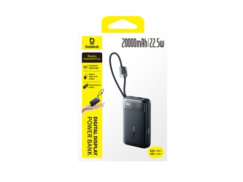 Портативный внешний аккумулятор Baseus EnerFill FC11 20000mAh 22.5W Black (E0027S04)