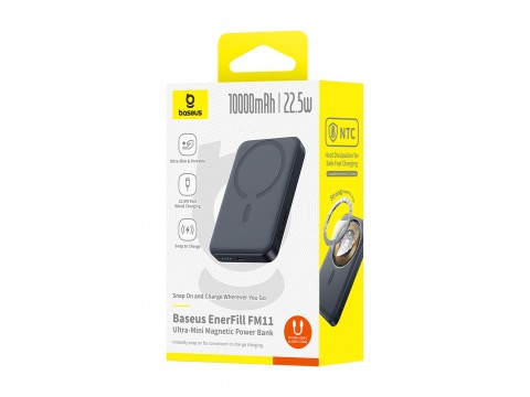 Портативный внешний аккумулятор Baseus EnerFill FM11 Ultra-Mini 10000mAh 22.5W Black (P1008210E123-0