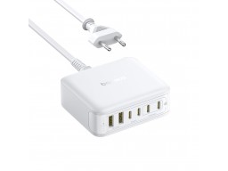 Адаптер питания Baseus EnerFill FH21 Desktop Charging Station 4C+2U 120W EU Moon White