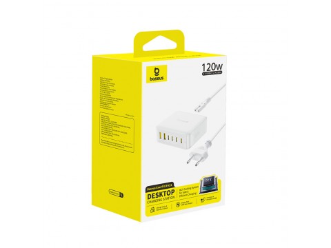 Адаптер питания Baseus EnerFill FH21 Desktop Charging Station 4C+2U 120W EU Moon White