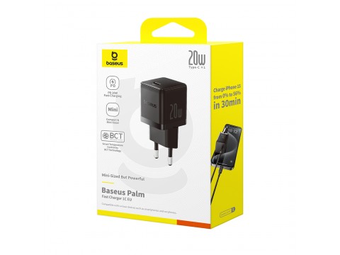 Адаптер питания Baseus Palm 1C 20W Black (P10111602113-00)