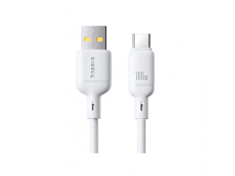 Интерфейсный кабель Baseus Silky Series USB to Type-C 100W 2m White (P10377703213-01)