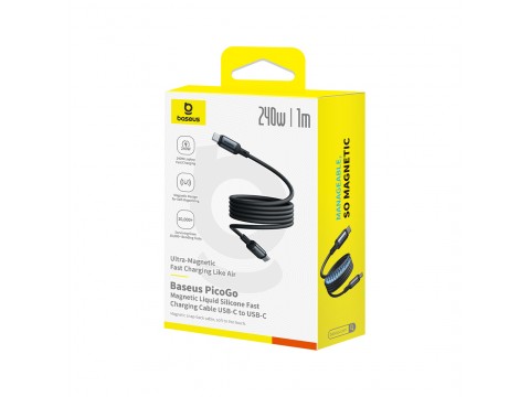 Интерфейсный кабель Baseus PicoGo Magnetic USB-C to USB-C 240W Black (P10376800121-00)