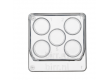 Square 5 well dish, per 6 - 30x6/box