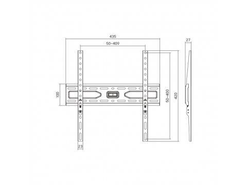 Кронштейн Brateck KL36-44F для ТВ и мониторов, 32"-75"