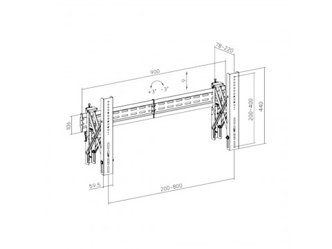 Кронштейн Brateck LVW02E-48T для видеостен, 37"-70"
