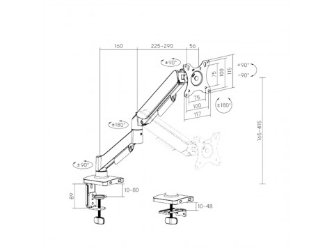 Настольный кронштейн Brateck LDT97-C012, 17"-32"