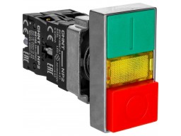 Двойная кнопка CHINT NP2-BW8465 1НО+1НЗ AC230В (LED) IP40
