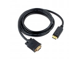 Кабель DisplayPort->VGA Cablexpert CCP-DPM-VGAM-6, 1,8м, 20M/15M, черный, экран, пакет