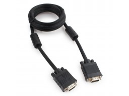 Кабель VGA Premium Cablexpert CC-PPVGA-6B, 15M/15M, 1.8м, черный, двойной экран, феррит.кольца, паке