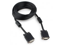 Кабель VGA Premium Cablexpert CC-PPVGA-5M-B, 15M/15M, 5.0м, черный, тройн экран, феррит.кольц пакет