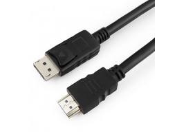 Кабель DisplayPort->HDMI Cablexpert CC-DP-HDMI-5M, 5м, 20M/19M, черный, экран, пакет