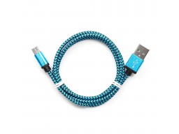 Кабель USB 2.0 Cablexpert CC-mUSB2bl1m, USB-MicroUSB, 1м, нейлоновая оплетка, алюм разъемы, синий