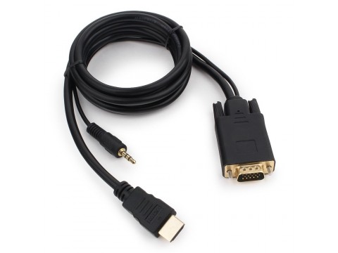 Кабель HDMI -> VGA Cablexpert A-HDMI-VGA-03, 19M/15F, длина 15см, аудиовыход Jack3.5