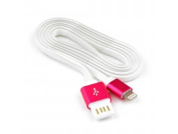 Кабель USB 2.0 Cablexpert CC-ApUSBr1m, AM/Lightning 8P, 1м, мультиразъем USB A, силикон шнур, розов.