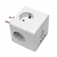Сетевой фильтр Cablexpert Cube, CUBE-4-CU3-W, 4р, 16А, 1xType-C PD, 3хUSB, ур.защ. 2+, коробка белый