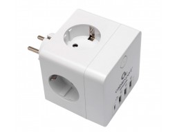 Сетевой фильтр Cablexpert Cube, CUBE-4-CU3-W, 4р, 16А, 1xType-C PD, 3хUSB, ур.защ. 2+, коробка белый