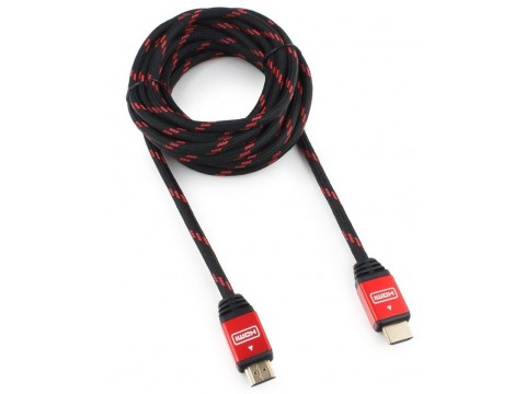 Кабель HDMI Cablexpert, серия Gold, 4,5 м, v1.4, M/M, красный, алюминиевый корпус, коробка