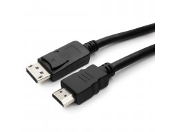 Кабель DisplayPort->HDMI Cablexpert CC-DP-HDMI-7.5M, 7.5м, 20M/19M, черный, экран, пакет