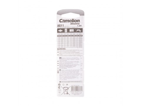 Батарейка CAMELION Alkaline AG11-BP10(0%Hg) 10 шт. в блистере