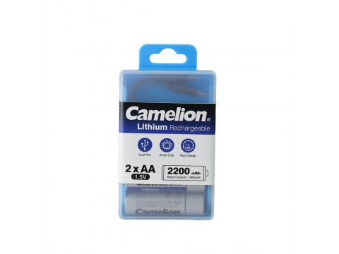 Аккумулятор CAMELION Lithium UB-AA2200-PBH2 2шт (перезаряжаемые от USB)