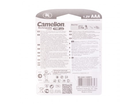 Аккумулятор CAMELION Rechargeable Ni-MH NH-AAА1100BP2 2 шт. в блистере