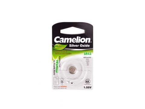 Батарейка CAMELION Silver Oxide SR43-BP1(0%Hg)