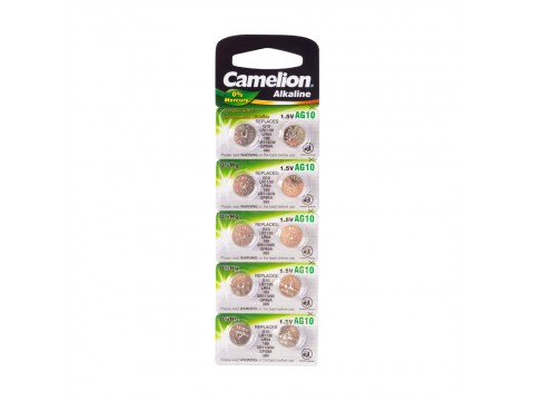 Батарейка CAMELION Alkaline AG10-BP10(0%Hg) 10 шт. в блистере