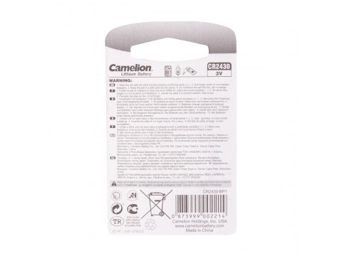 Батарейка CAMELION Lithium CR2430-BP1