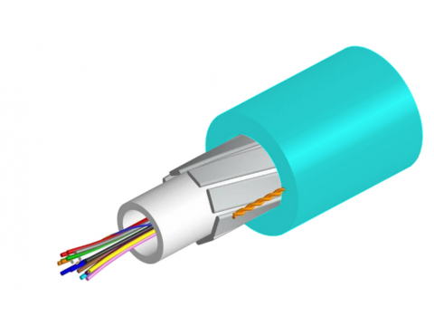 CA FO MM 12x50/125 OM3, ULSZH Indoor/Outdoor Loose Tube - Gel Cable Buffering,1350m