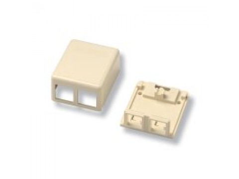 Outlet AMP extr. for 2 RG45 keystone, white
