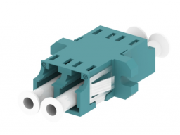 FO Adapter Duplex LC OM3/OM4  with flange aqua