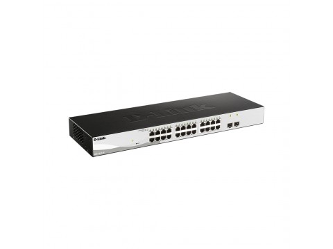 Коммутатор D-Link DGS-1210-26/FL2A: 24 порта Gigabit Ethernet/2 порта SFP/Безвентиляторный дизайн/Умное управление