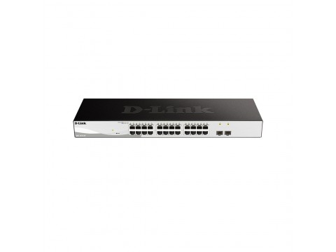 Коммутатор D-Link DGS-1210-26/FL2A: 24 порта Gigabit Ethernet/2 порта SFP/Безвентиляторный дизайн/Умное управление