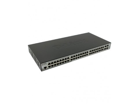 D-Link DGS-1510-52X/A2A Сте-мый комм-тор SmartPro 48 портов 10/100/1000Мб + 4 порта 10GBase-X SFP+