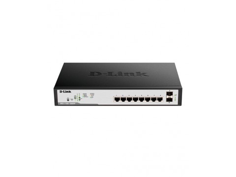 D-Link DGS-1100-10MPP/C1 Настраиваемый L2 коммутатор с 8 портами 10/100/1000Base-T и 2 портами 1000B