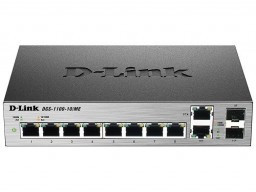 D-Link DGS-1100-10/ME/A2A Коммутатор 8 портов 10/100/1000Base-T и 2 комбо-порта100/1000Base-T/SFP