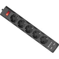 Сетевой фильтр Defender DFS 751 5 розеток, 1.8 м
